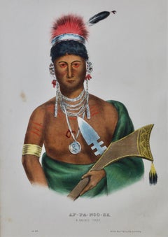 Ap-Pa-Noo-Se, A Saukie Chief: Original handkolorierte McKenney & Hall-Lithographie