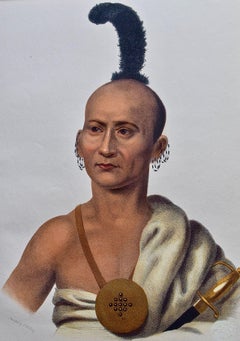 Kai-Pol-E-Quah: 19th C. Hand-colored McKenney & Hall Folio-sized Lithograph