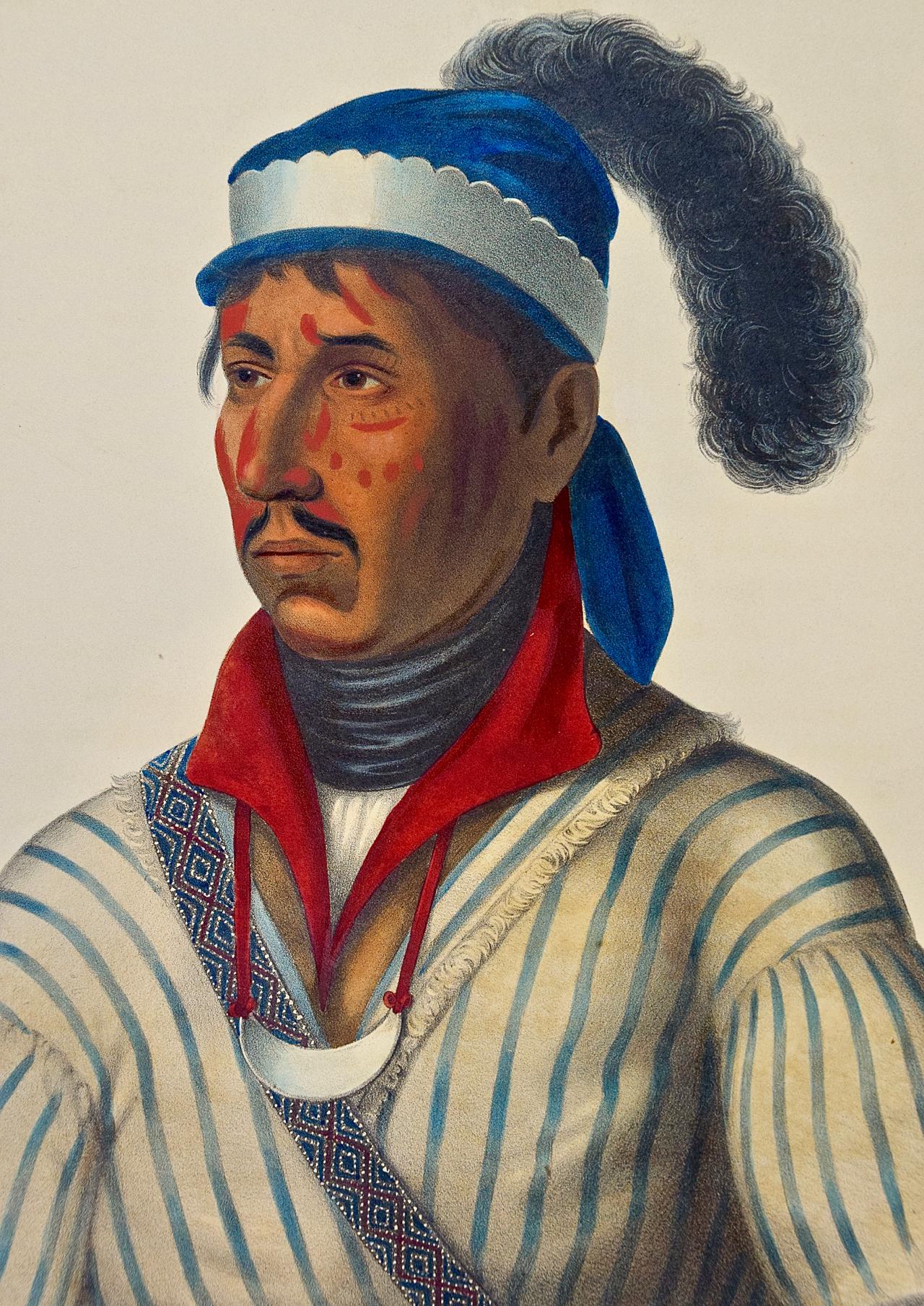 Apauly-Tustennuggee: Handkolorierte McKenney & Hall-Lithographie in Foliogröße aus dem 19. Jahrhundert im Angebot 2