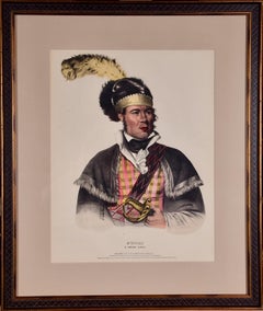McIntosh, A Creek Chief: Framed Hand-colored McKenney Folio-sized Lithograph
