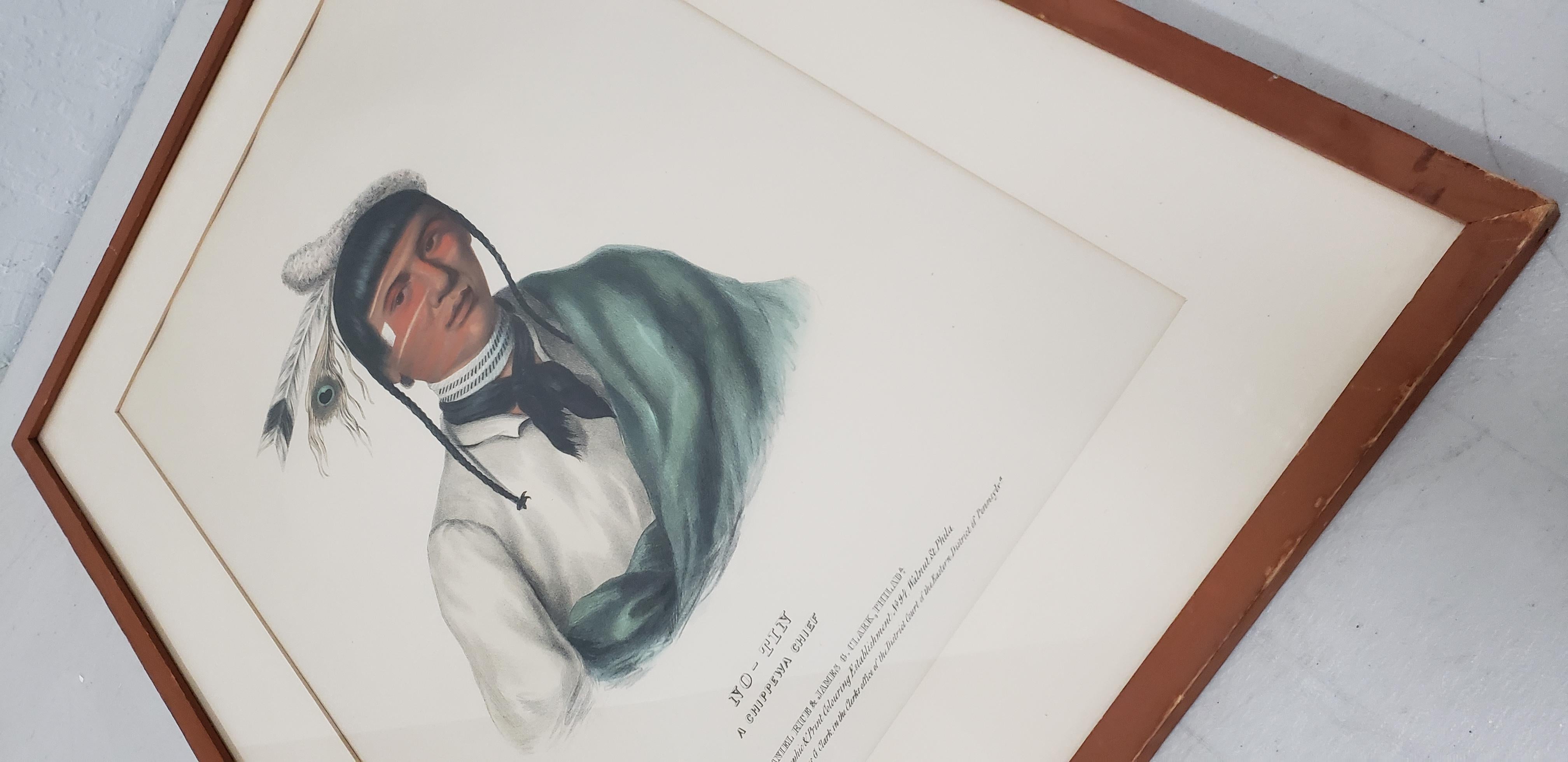 No-Tin, A Chippewa Chief - Tribal Print by McKenney & Hall