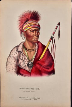 Not-Chi-Mi-Ne, An ioway Chief: Original Hand-colored McKenney & Hall Lithograph