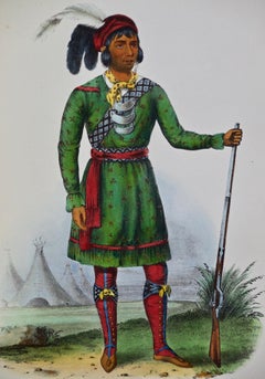 Original Hand Colored McKenney & Hall Engraving "Asseola, A Seminole Leader"