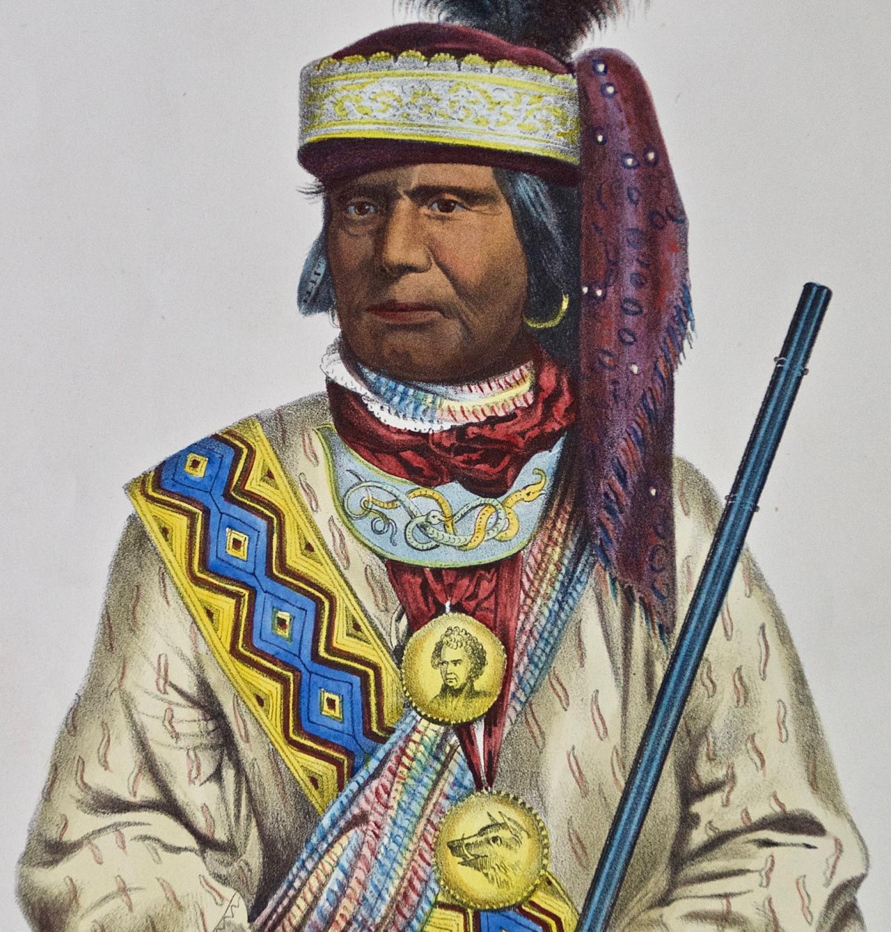 Billy Bowlegs, Chief Seminole Chief: Original McKenney & Hall, handkolorierte Lithographie  im Angebot 2