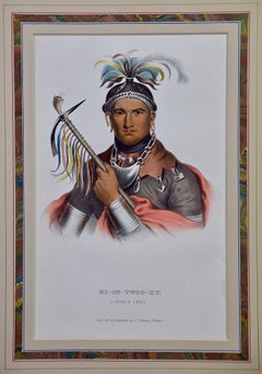 Original Hand-colored McKenney & Hall Lithograph "Ki On Twog Ky, A Seneca Chief"