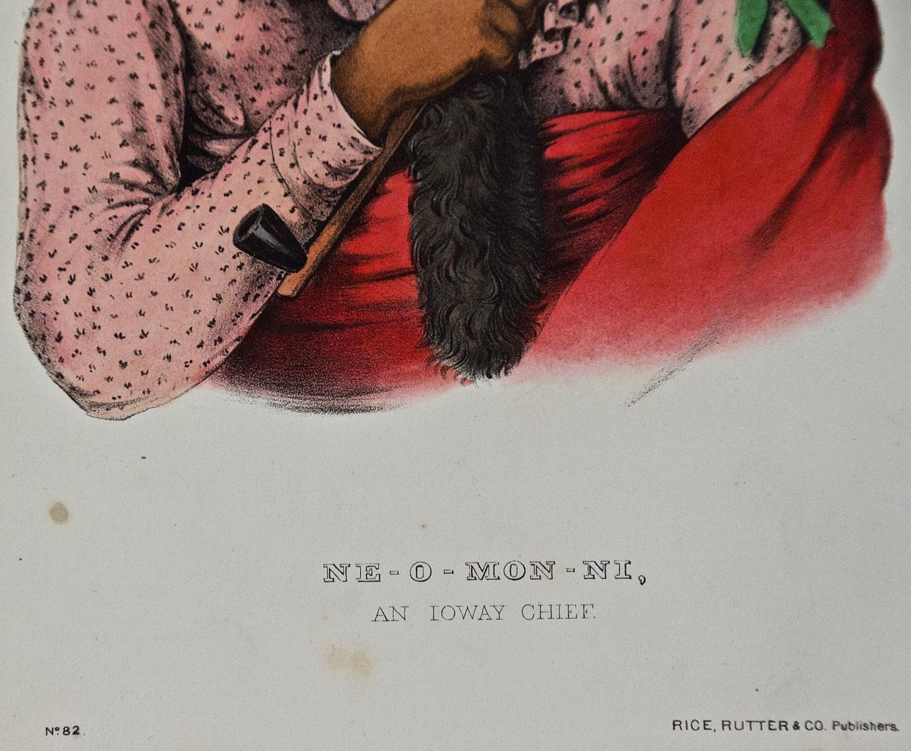 Ne-O-Mon-Ni, An Ioway Chief: An Original Hand Colored McKenney & Hall Lithograph 2