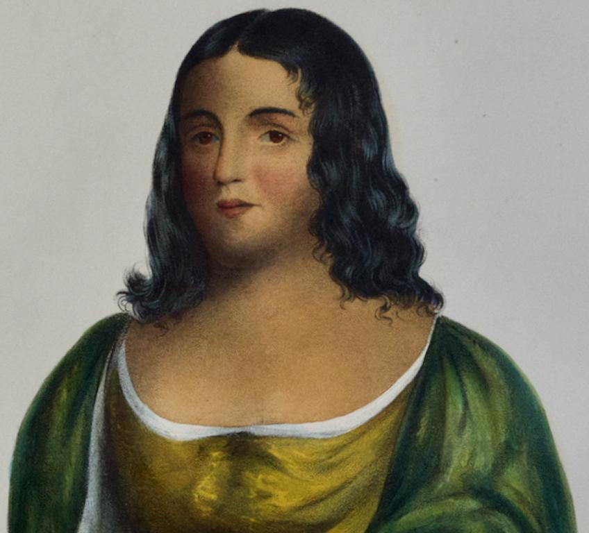 Po-Ca-Hon-Tas : Lithographie originale colorée à la main par McKenney & Hall en vente 3