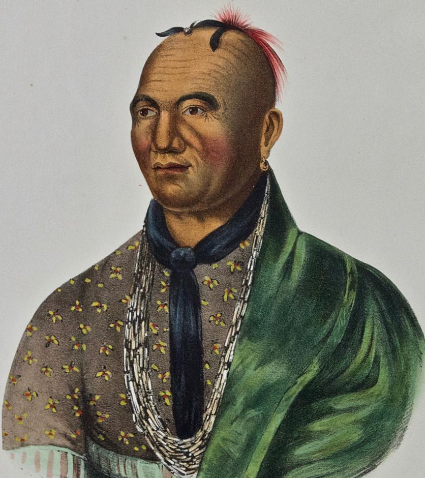 Thayendanegea, Great Captain : Lithographie originale colorée à la main de McKenney & Hall en vente 2