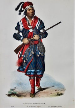 Tuko-See-Mathla, A Seminole Chief: Eine handkolorierte McKenney & Hall-Lithographie