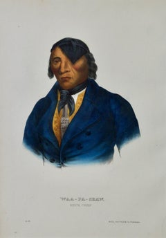 Waa-Pa-Shaw, Sioux-Häuptling: Eine original handkolorierte McKenney & Hall Lithographie