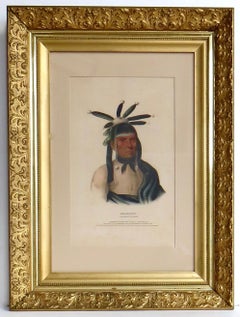McKenney & Hall Hand Painted Lithograph "AMISKQUEW"; Rice & Clark Published 1843