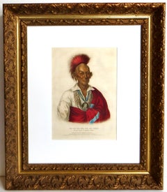 McKenney & Hall Hand Painted Lithograph "MA-KA-TAI-ME-SHE-KIA-KIAH" Circa 1836