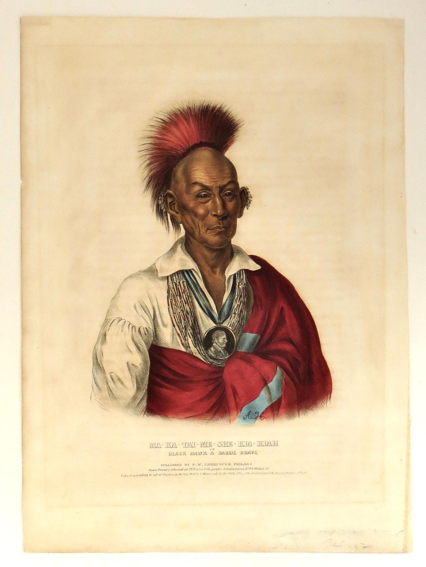 Peint à la main Lithographie peinte à la main de McKenney & Hall 