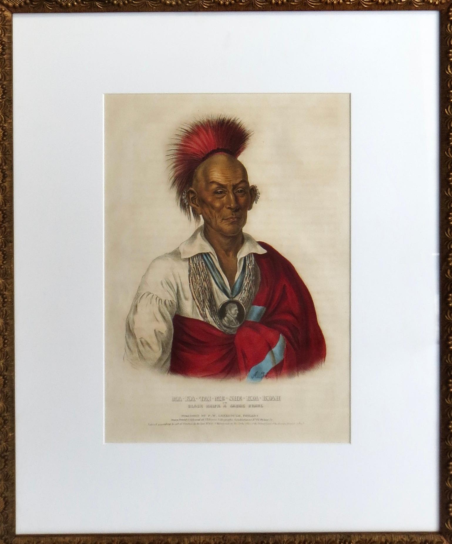 Lithographie peinte à la main de McKenney & Hall 