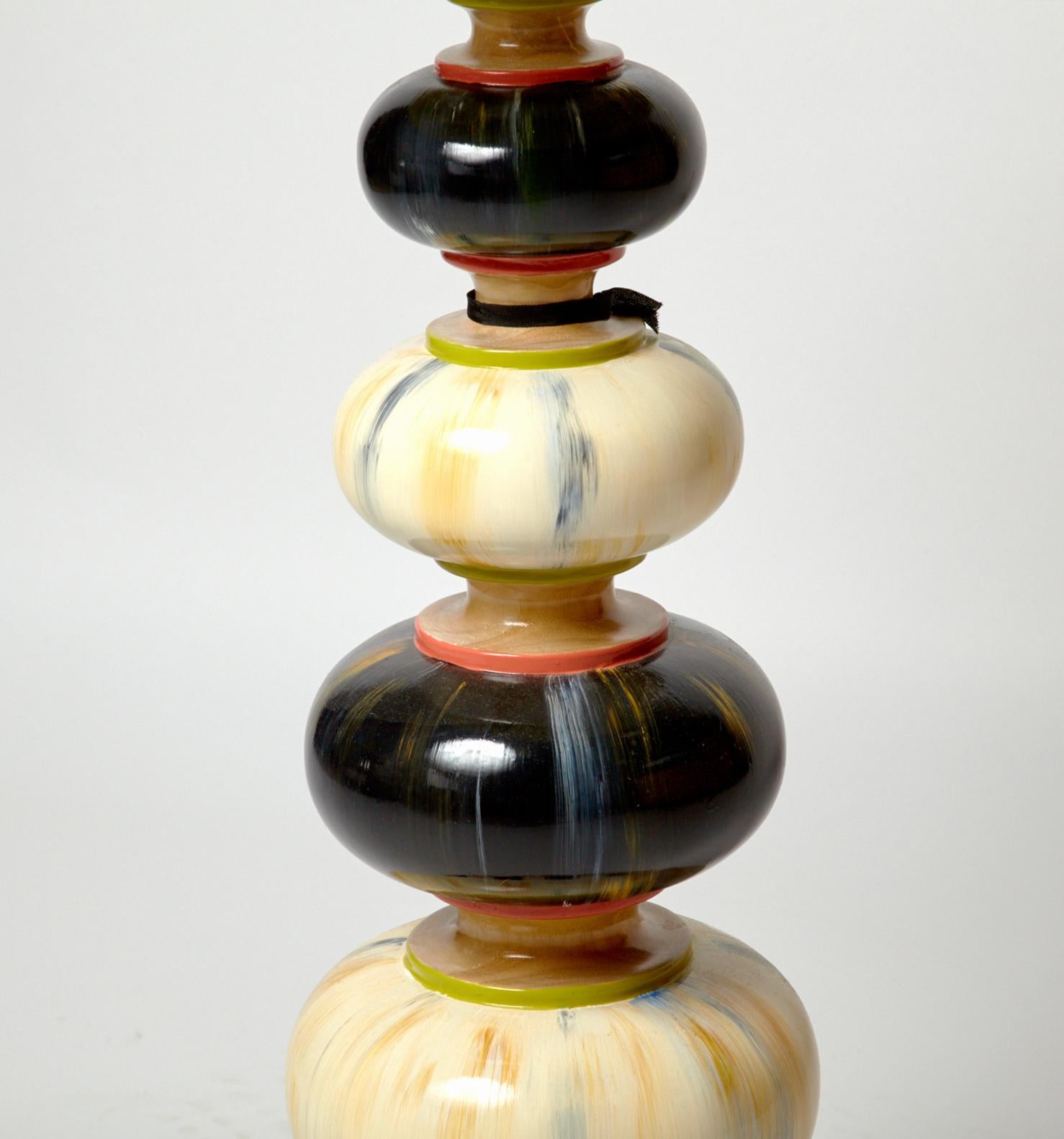 Unknown McKenzie-Childs Paint Decorated Pedestal Table