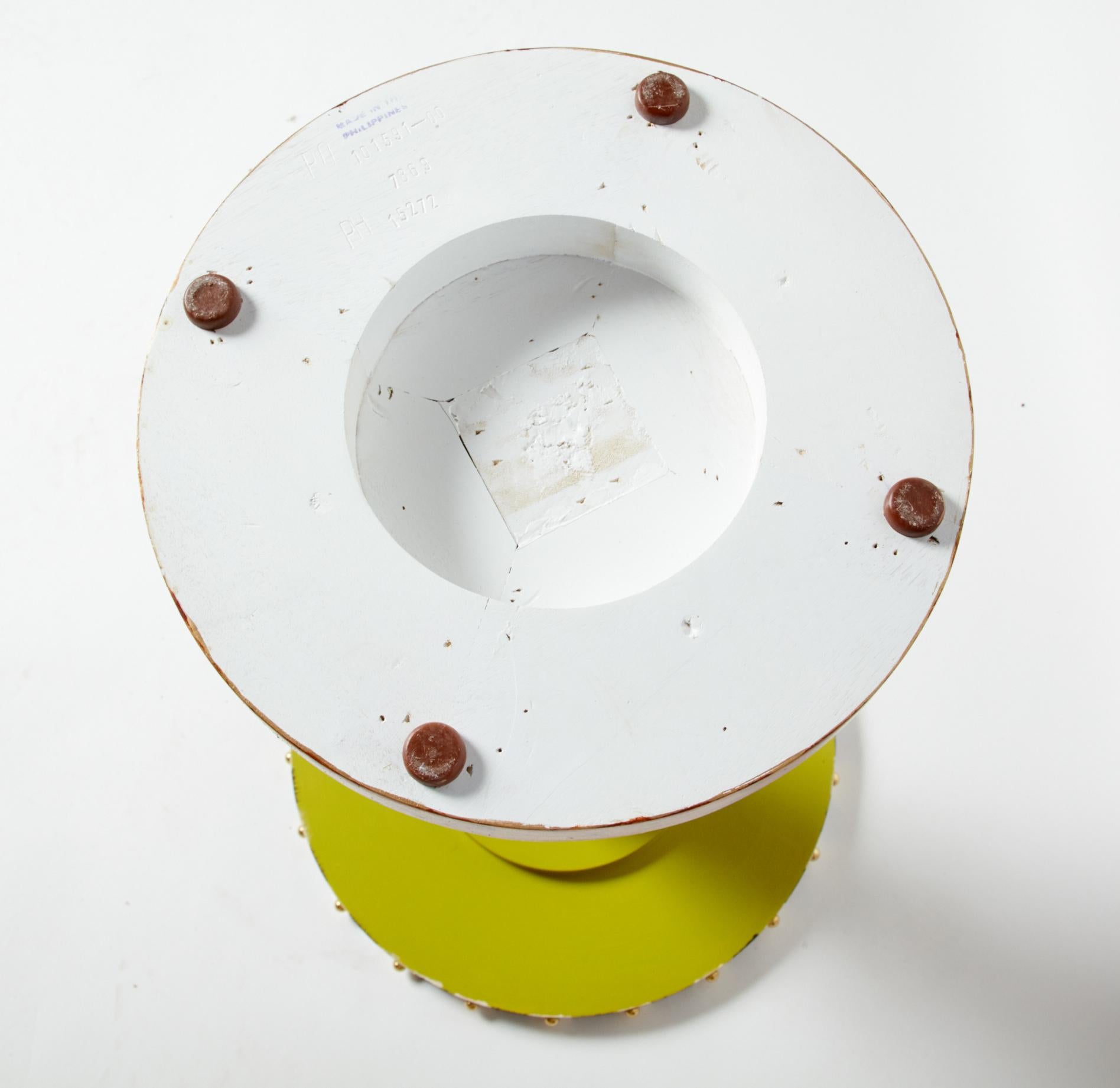 Wood McKenzie-Childs Paint Decorated Pedestal Table