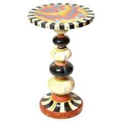 McKenzie-Childs Paint Decorated Pedestal Table