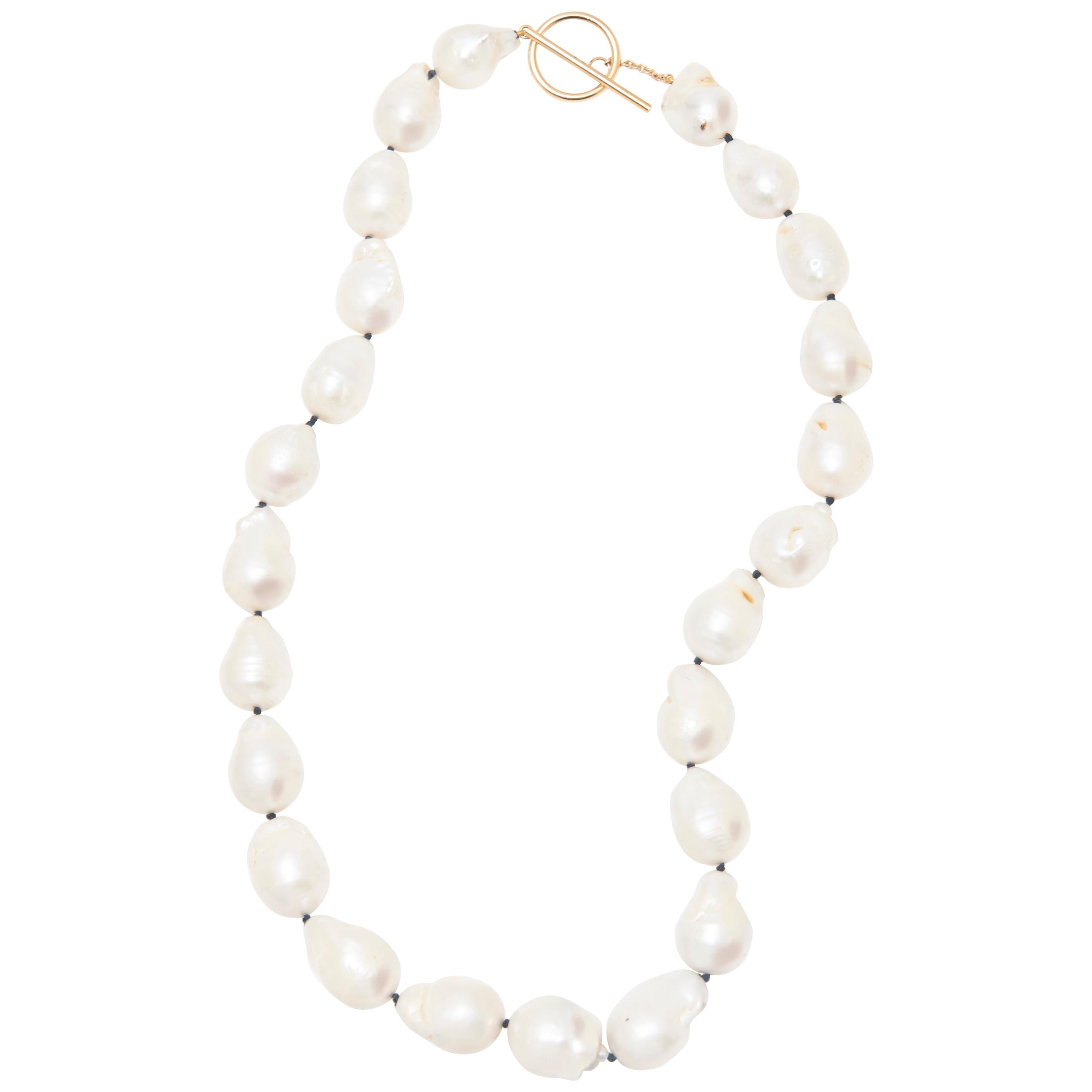 Mckenzie Liautaud Baroque Pearls Necklace with Natural Baroque Pearls For Sale