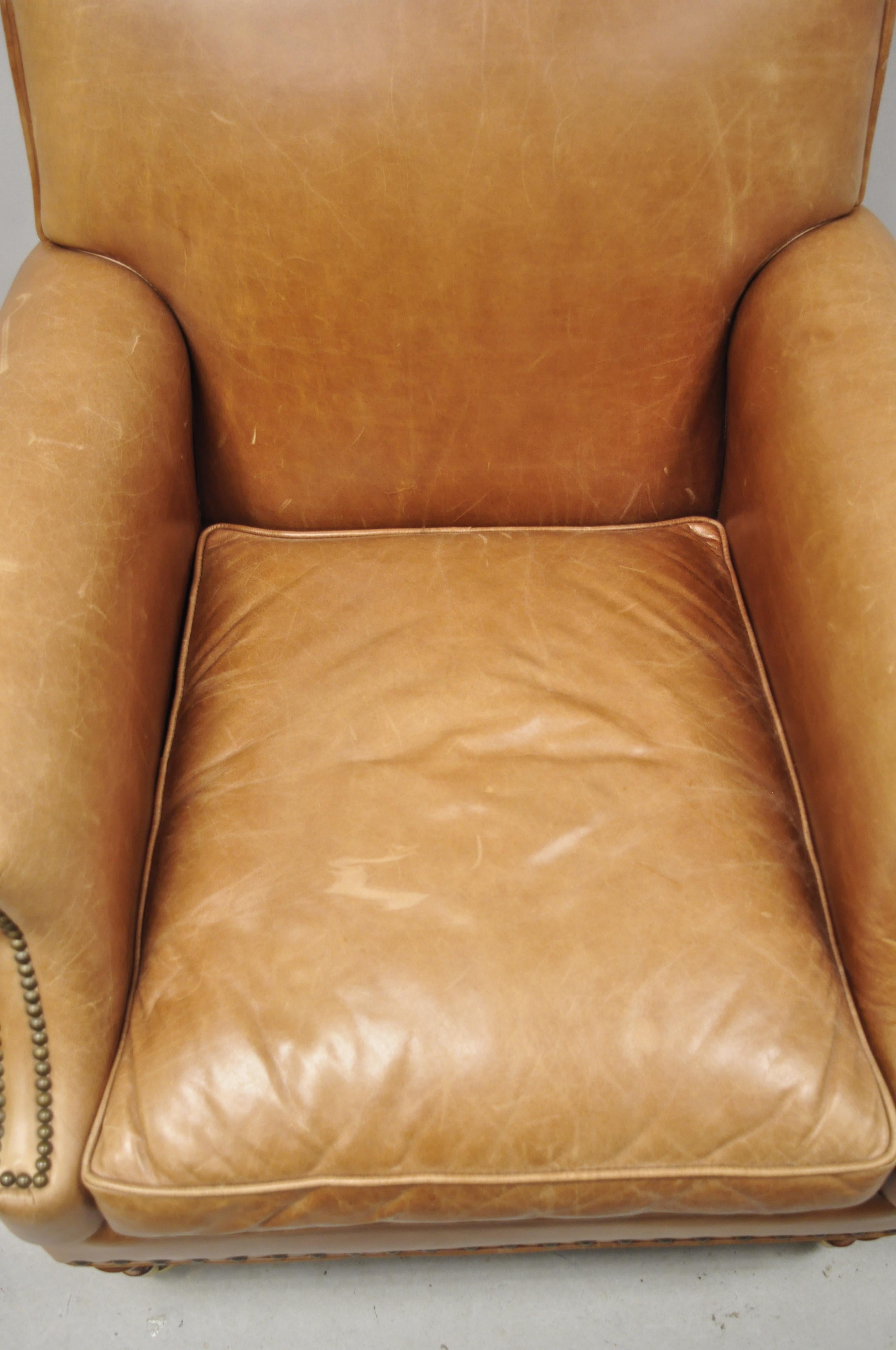 camel leather lounge chair