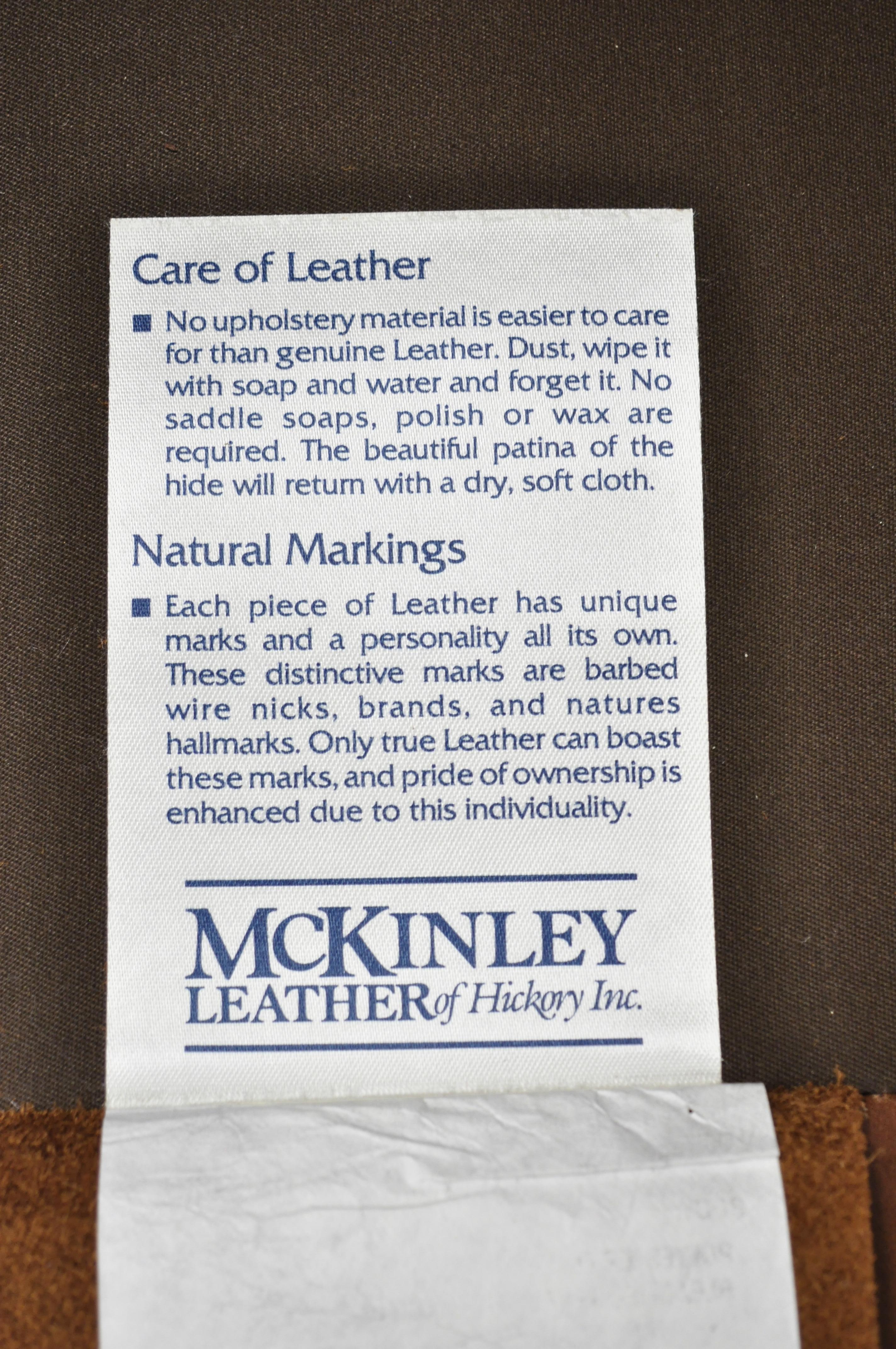 McKinley Leather English Regency Cigar Camel Leather Club Lounge Chair & Ottoman 1