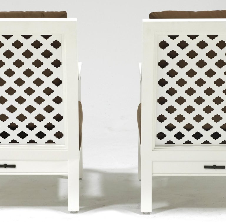 American Pair of duVal Club Chairs, Outdoor Garden Furniture by McKinnon and Harris 