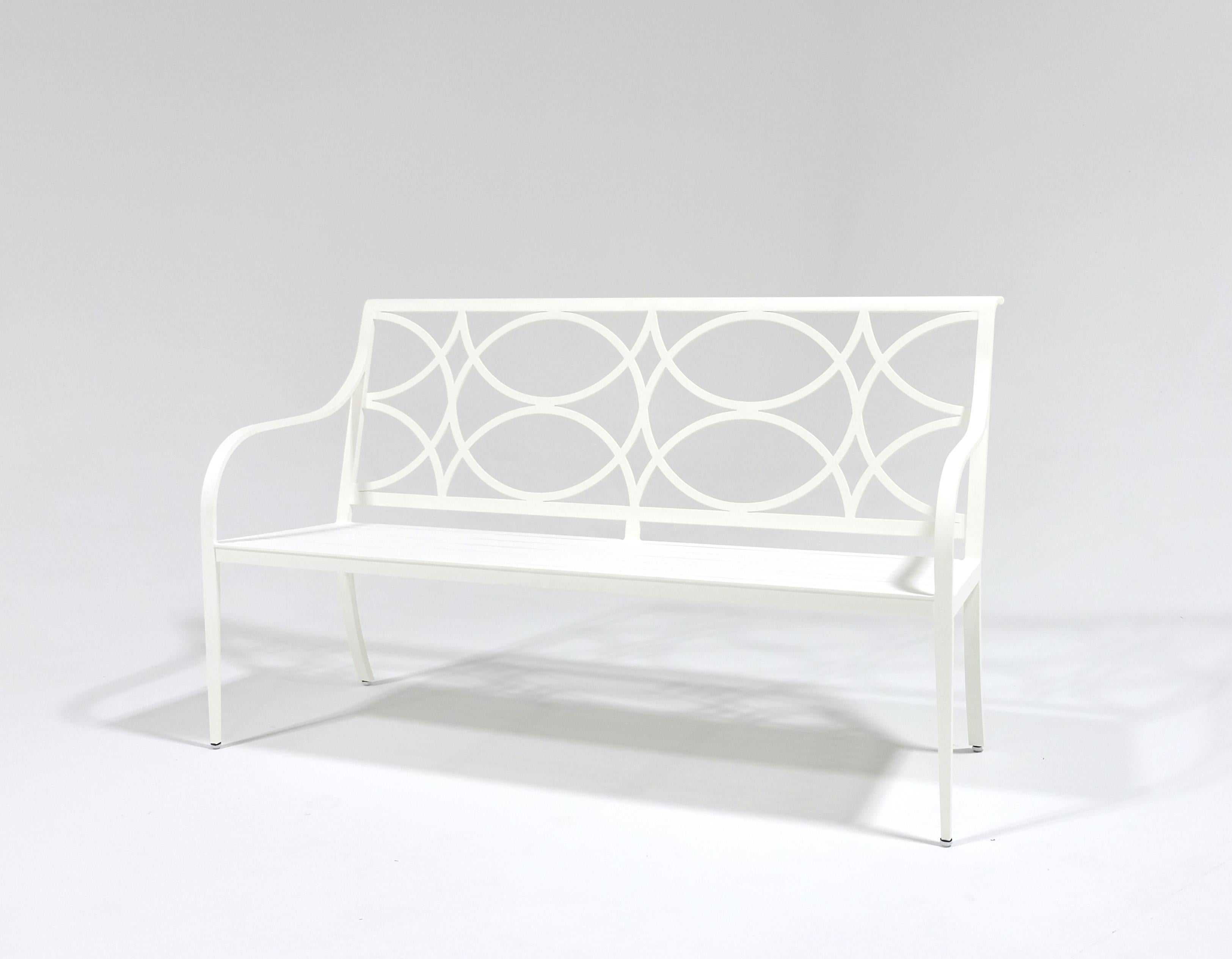 Modern Virginia Bench Keswick Back, Outdoor Garden Furniture by McKinnon and Harris