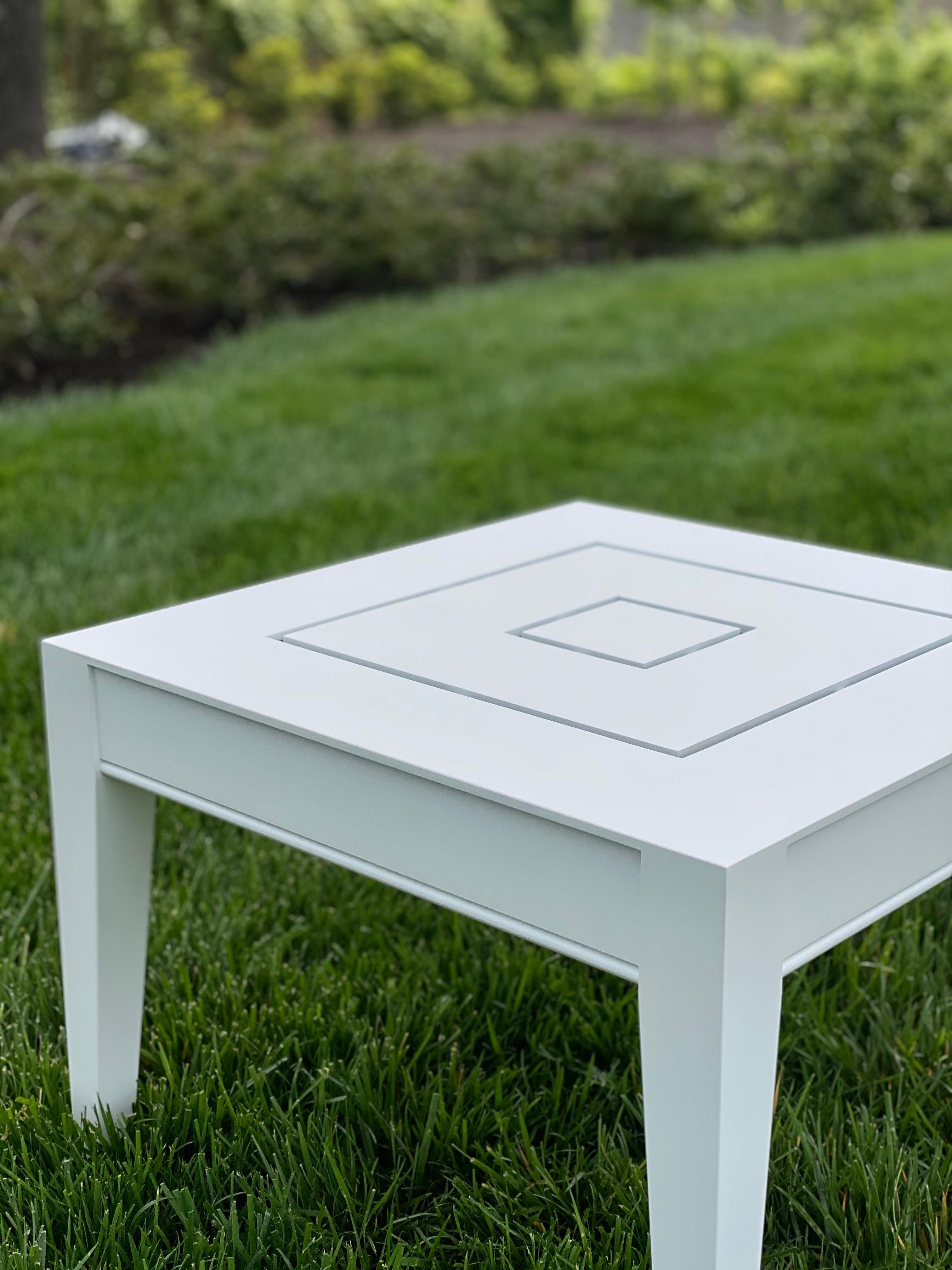 Modern Wyatt Square Side Table, Outdoor Garden Furniture by McKinnon and Harris 