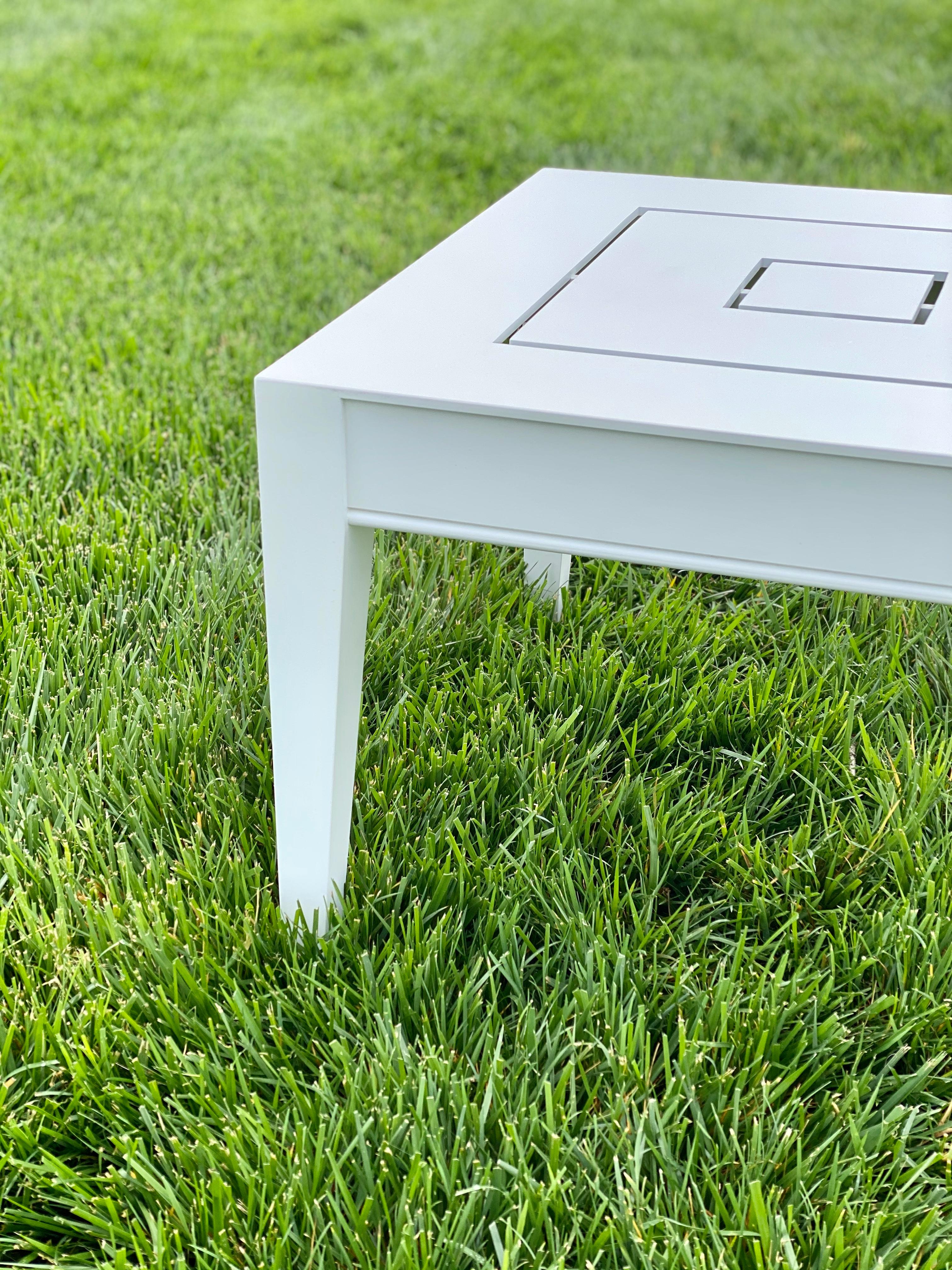 Contemporary Wyatt Square Side Table, Outdoor Garden Furniture by McKinnon and Harris 