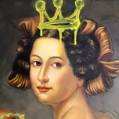 "McLady" Oil on Canvas 'Vintage Oil Painting Intervention'