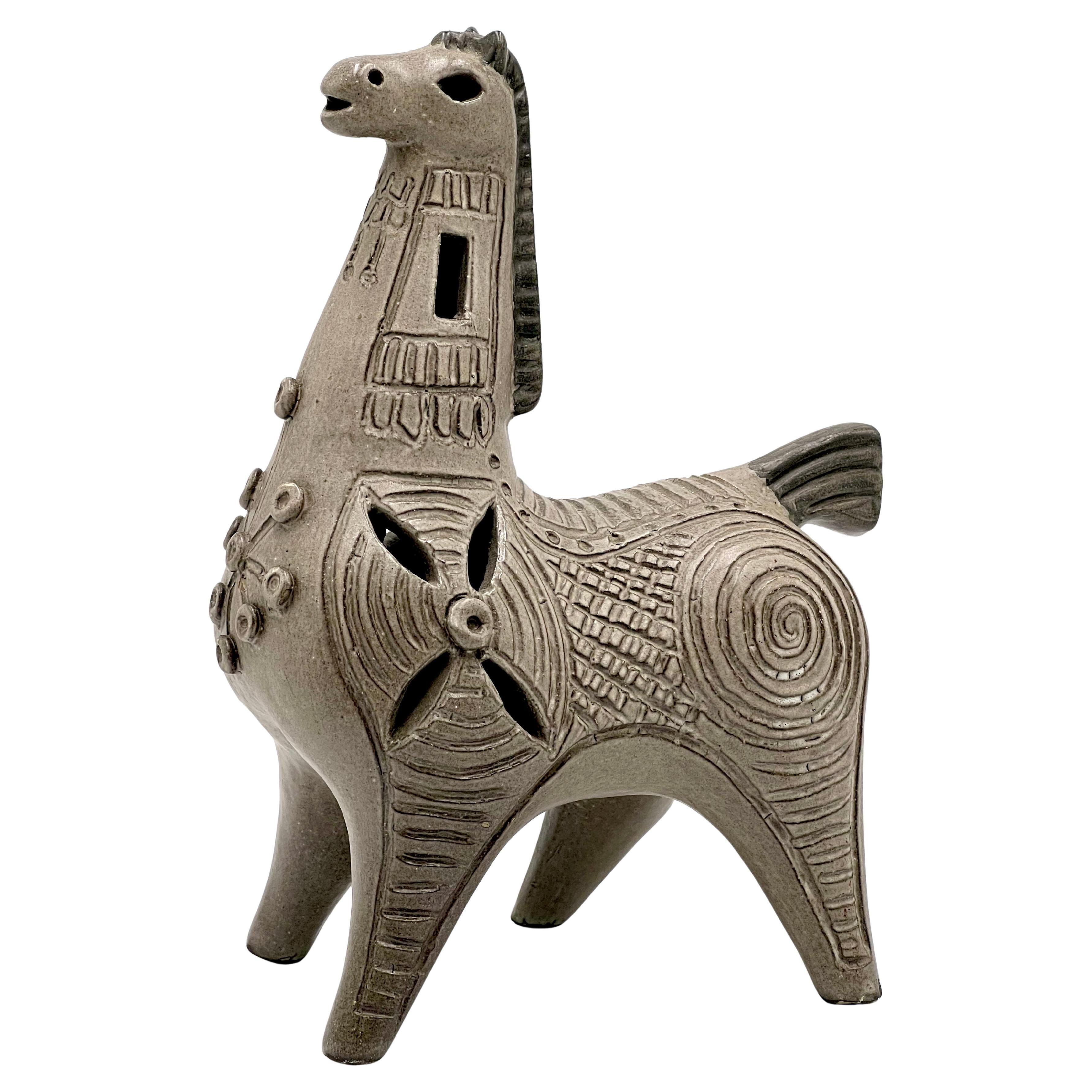 McLaren Pottery (Australia) Vintage 1960s 11" Ceramic Horse, in Stone Grey