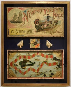Antique The Newport Yacht Race - An Exciting Game.
