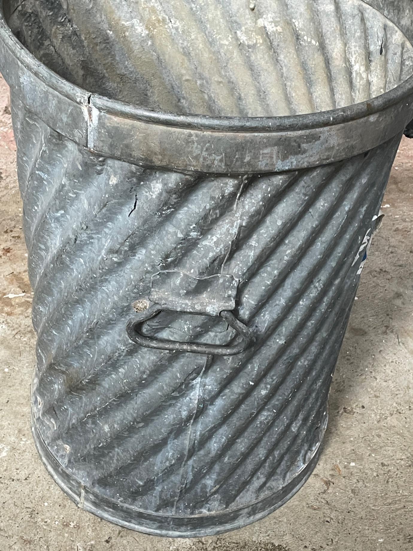 American MCM 1940s Architectural Spiral Trash Can Bin Man Cave Hotrod Porsche Garage For Sale