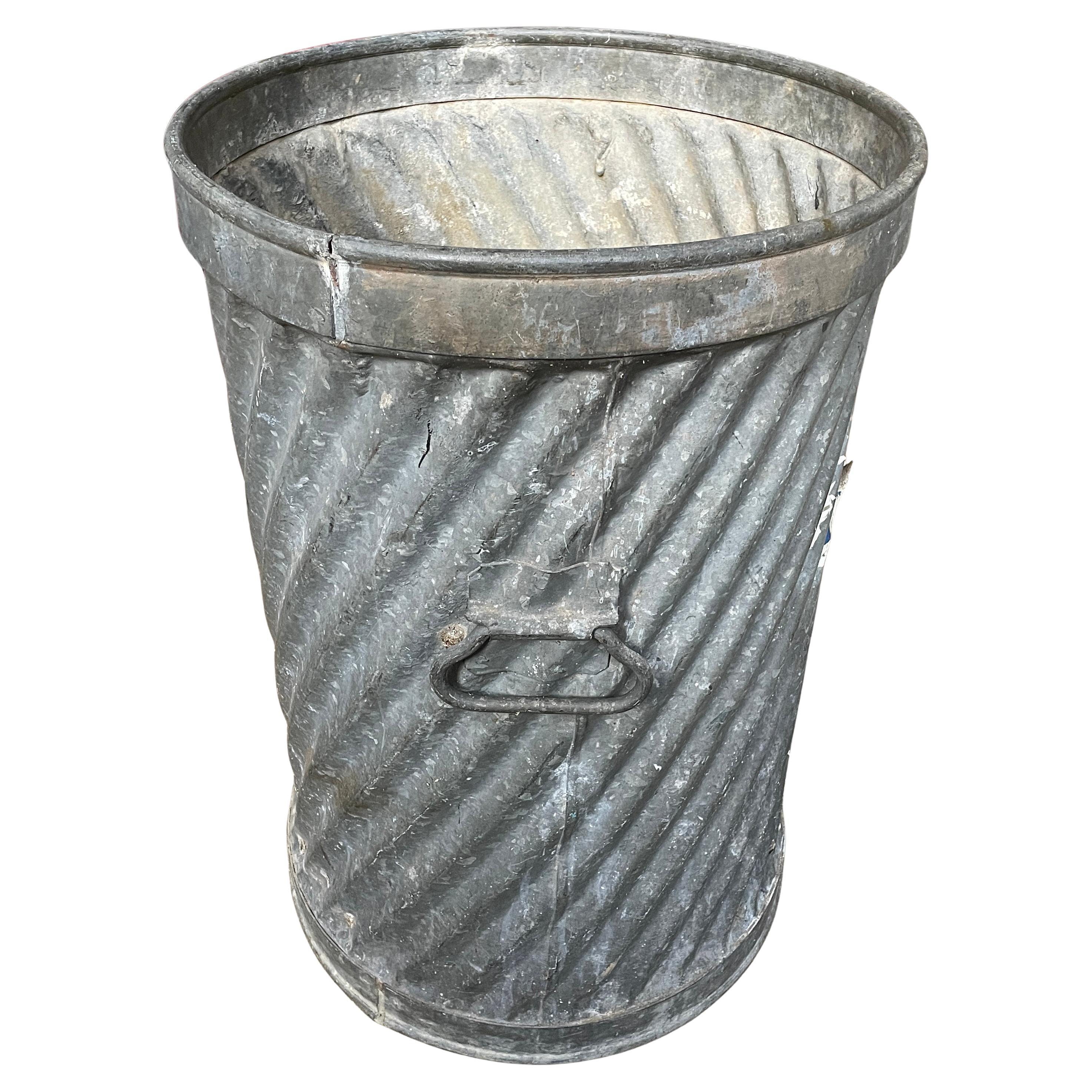 MCM 1940 Architectural Spiral Trash Can Bin Bin Man Cave Hotrod Porsche Garage