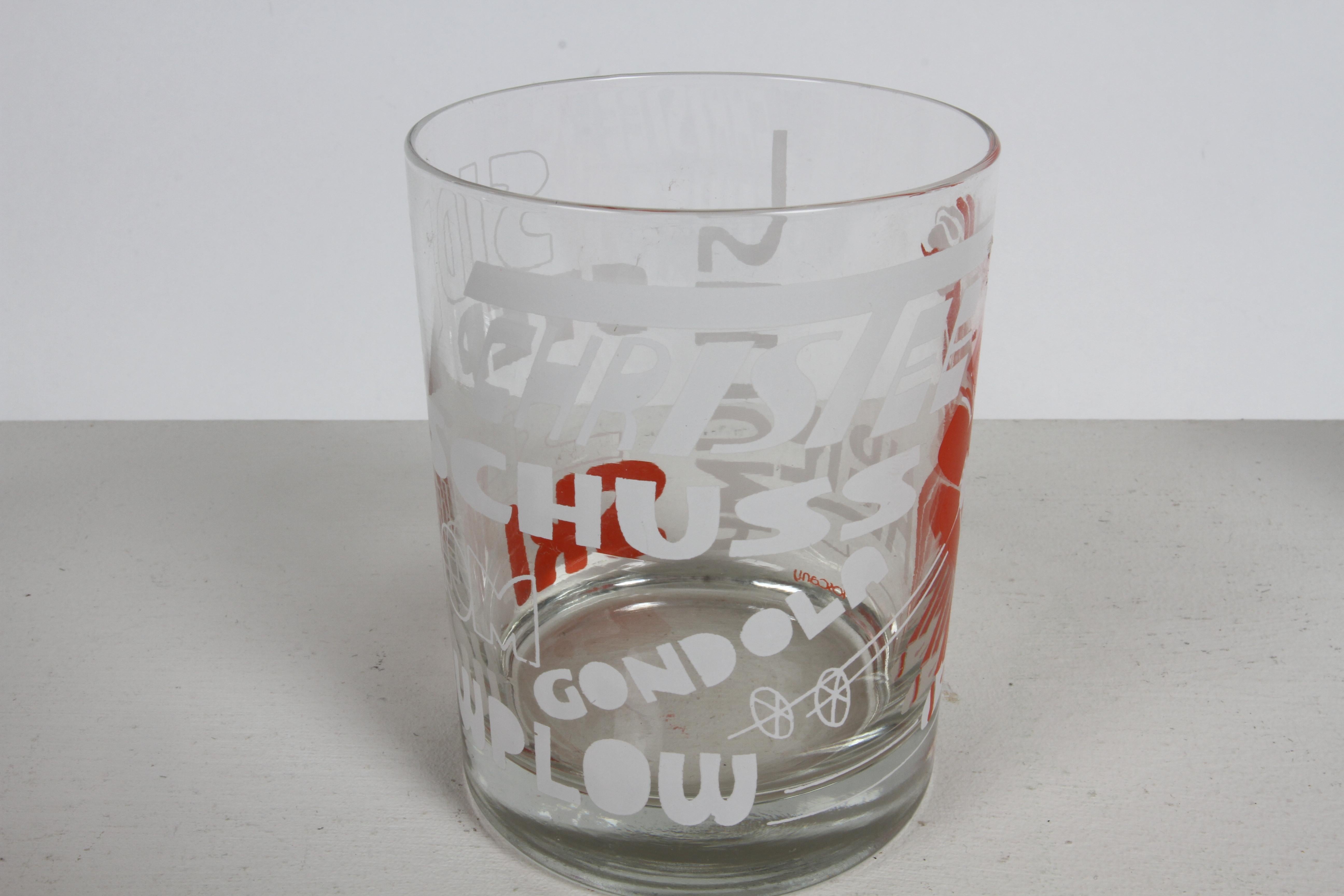 MCM 1970s Set of 6 Toscany Ski - Winter - Snow Theme Printed Bar Rocks Glasses For Sale 3