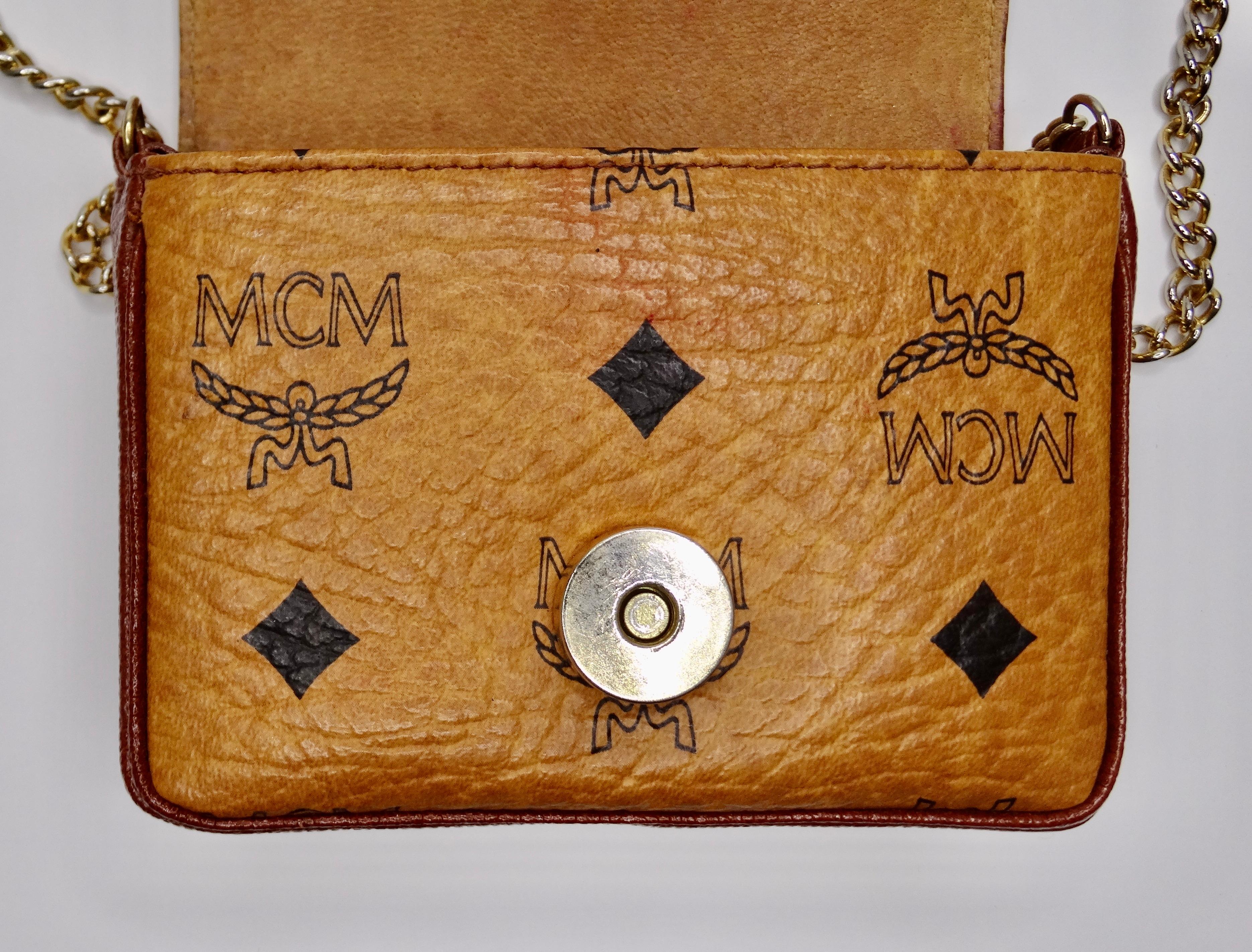 MCM 1980s Leather Crossbody Bag For Sale 2