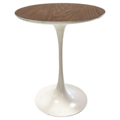 MCM 20" Tall Tulip Side Table by Eero Saarinen for Knoll W/ Walnut Laminate Top