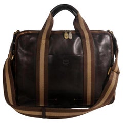 Vintage MCM 2way Briefcase 869708 Brown Leather Messenger Bag