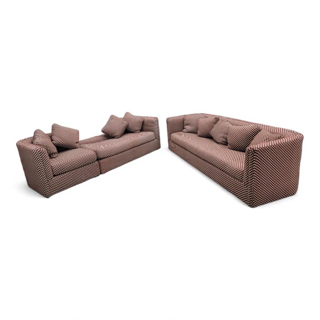 20ième siècle Canapé modulaire sectionnel MCM 3 pièces par Directional en tissu d'origine en vente