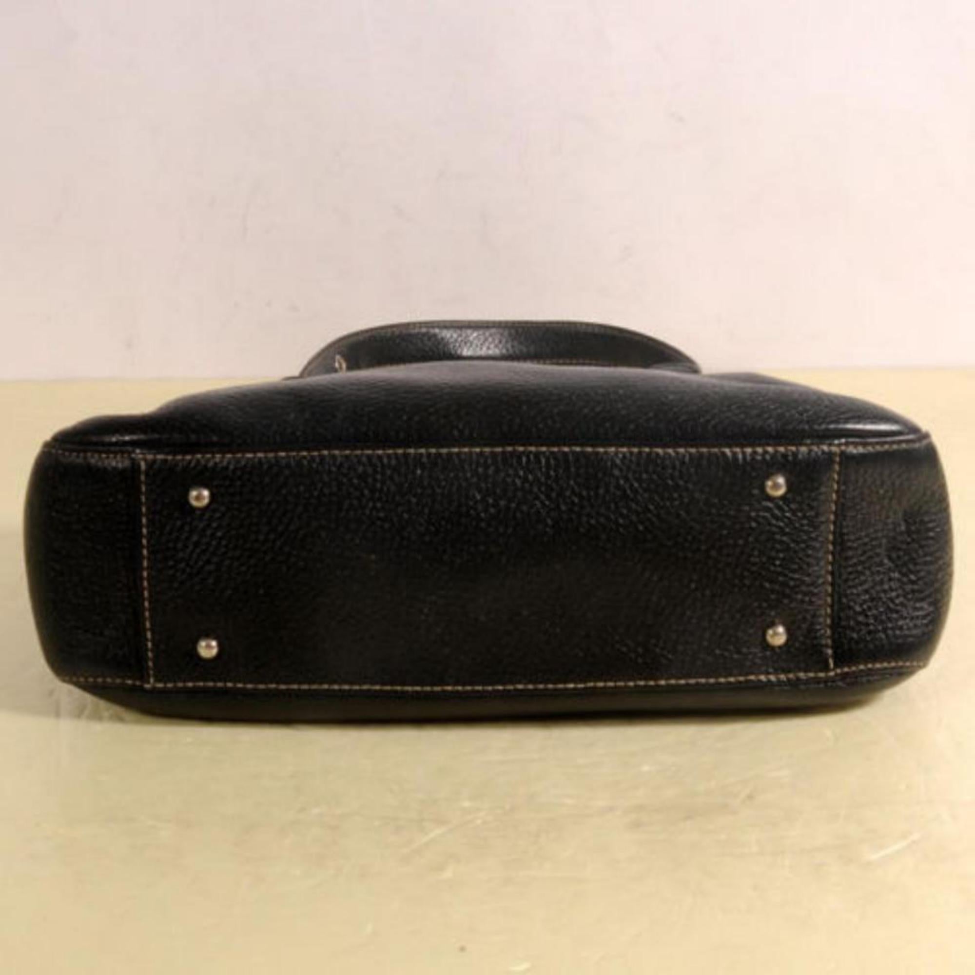 MCM 869327 Black Leather Shoulder Bag For Sale 6
