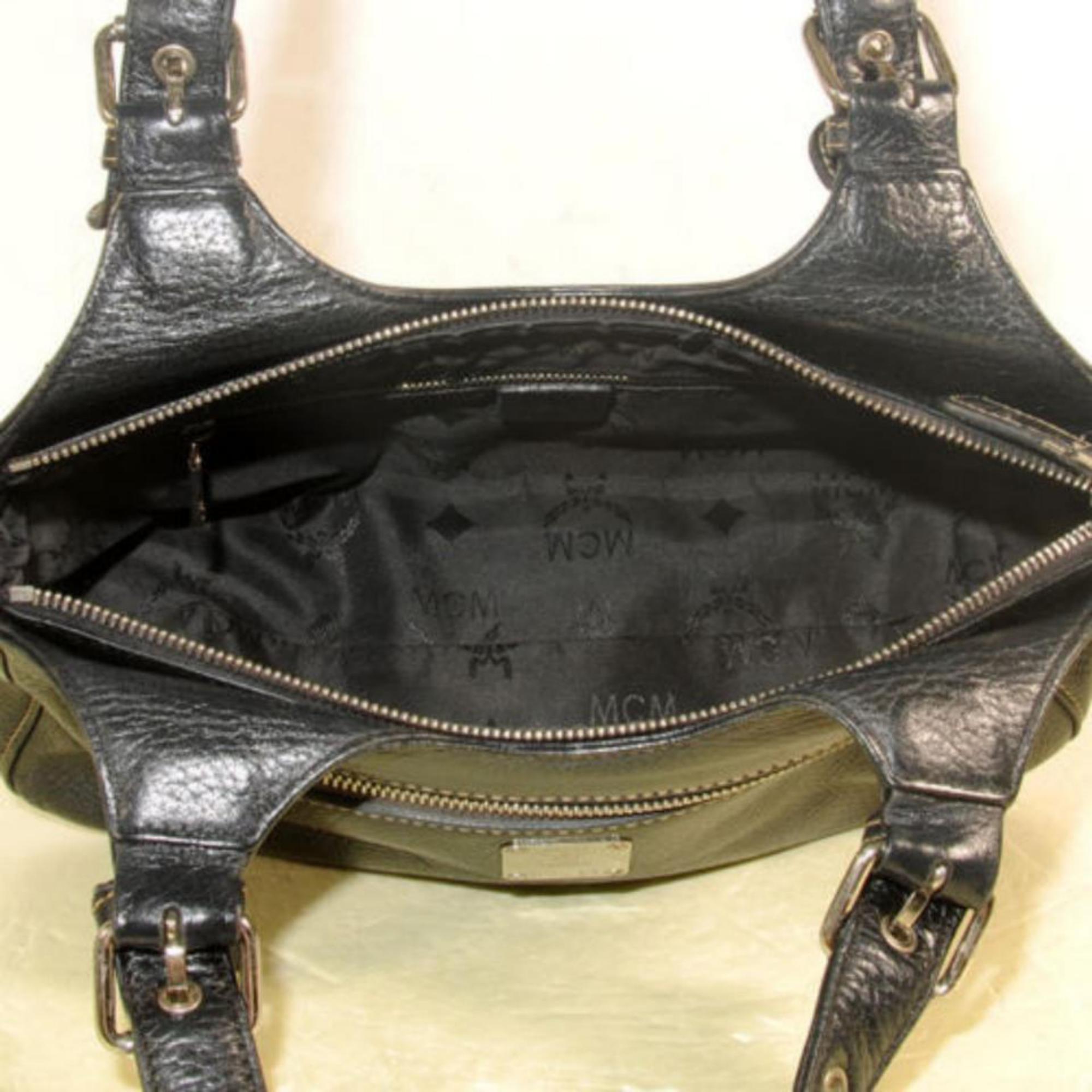 Women's MCM 869327 Black Leather Shoulder Bag For Sale