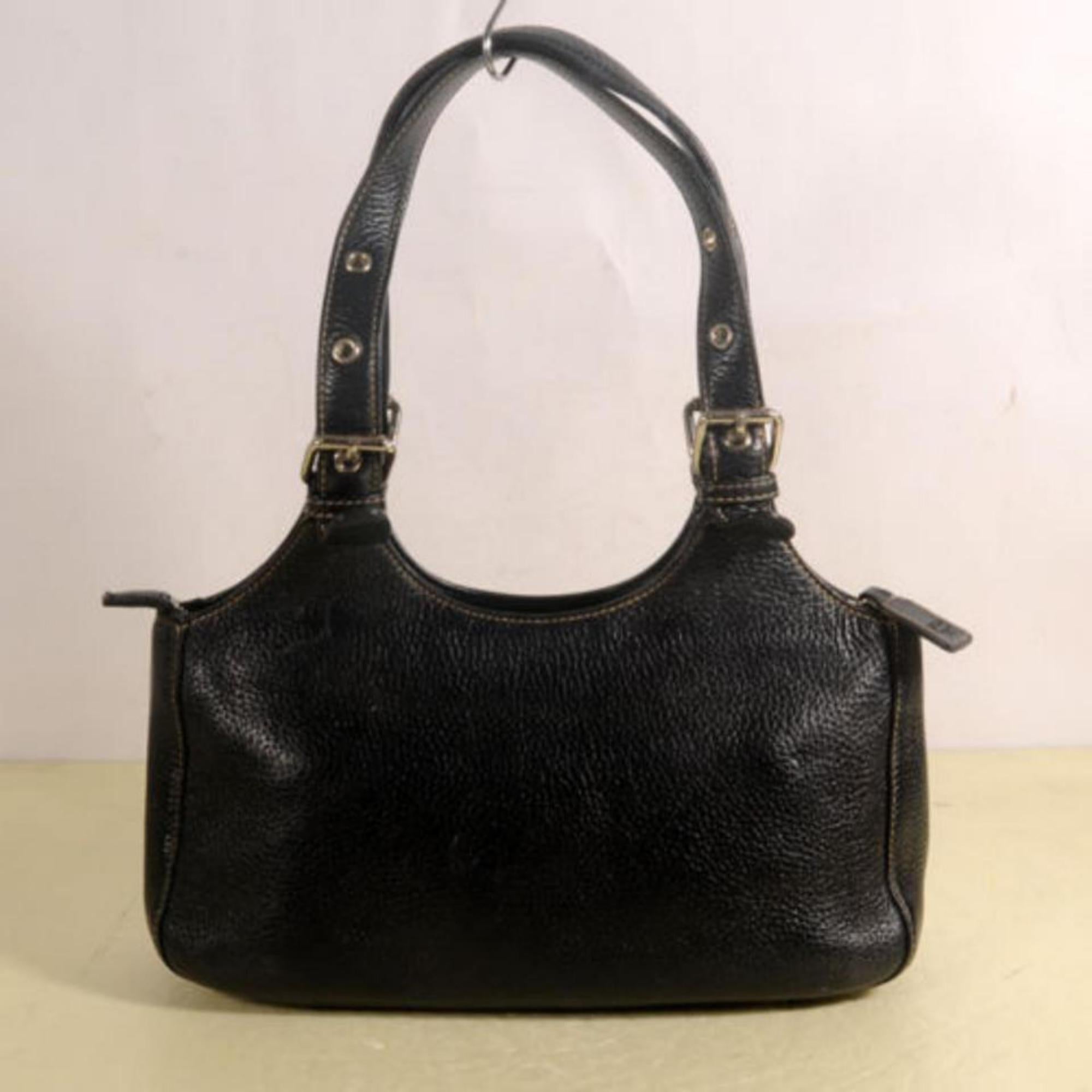 MCM 869327 Black Leather Shoulder Bag For Sale 3