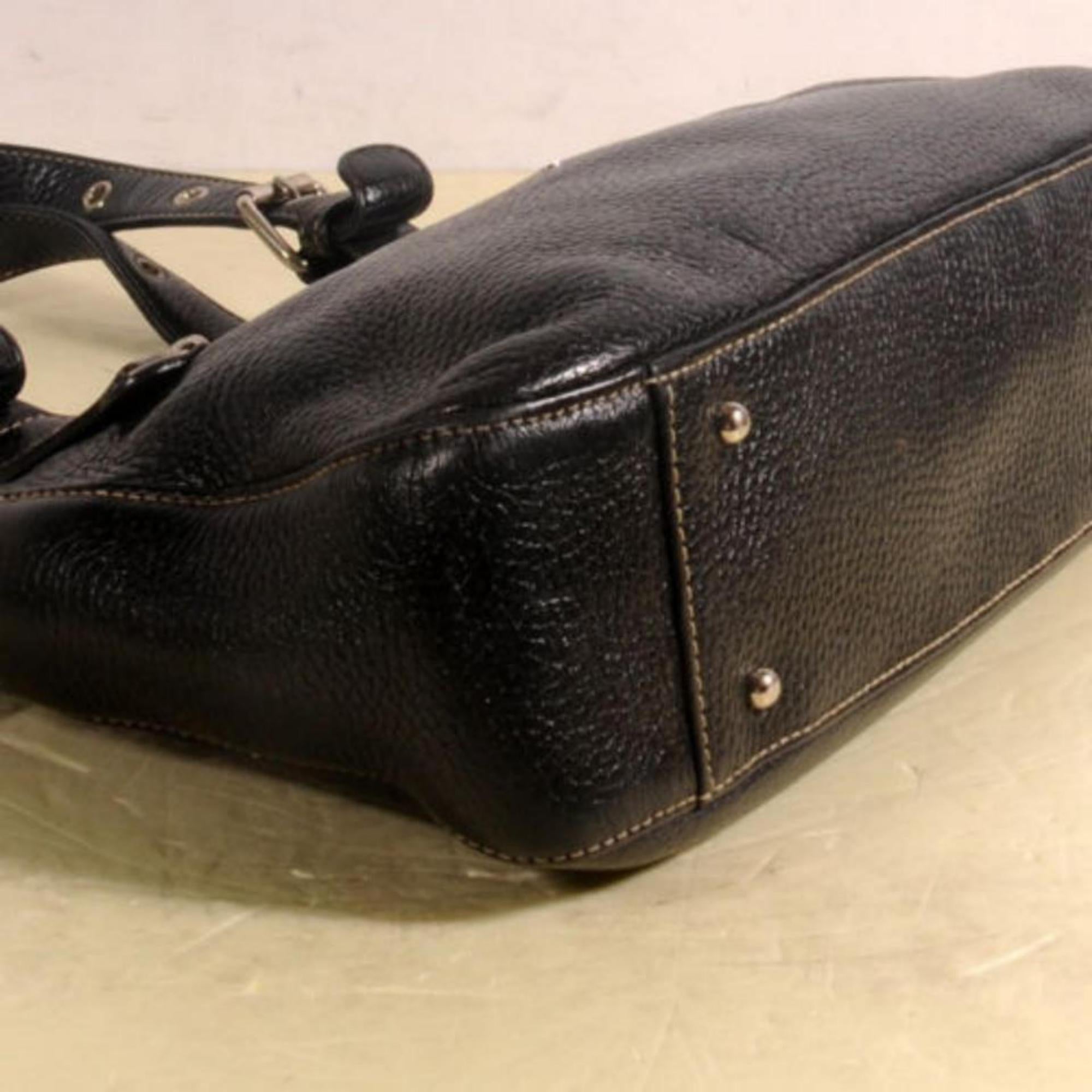 MCM 869327 Black Leather Shoulder Bag For Sale 4