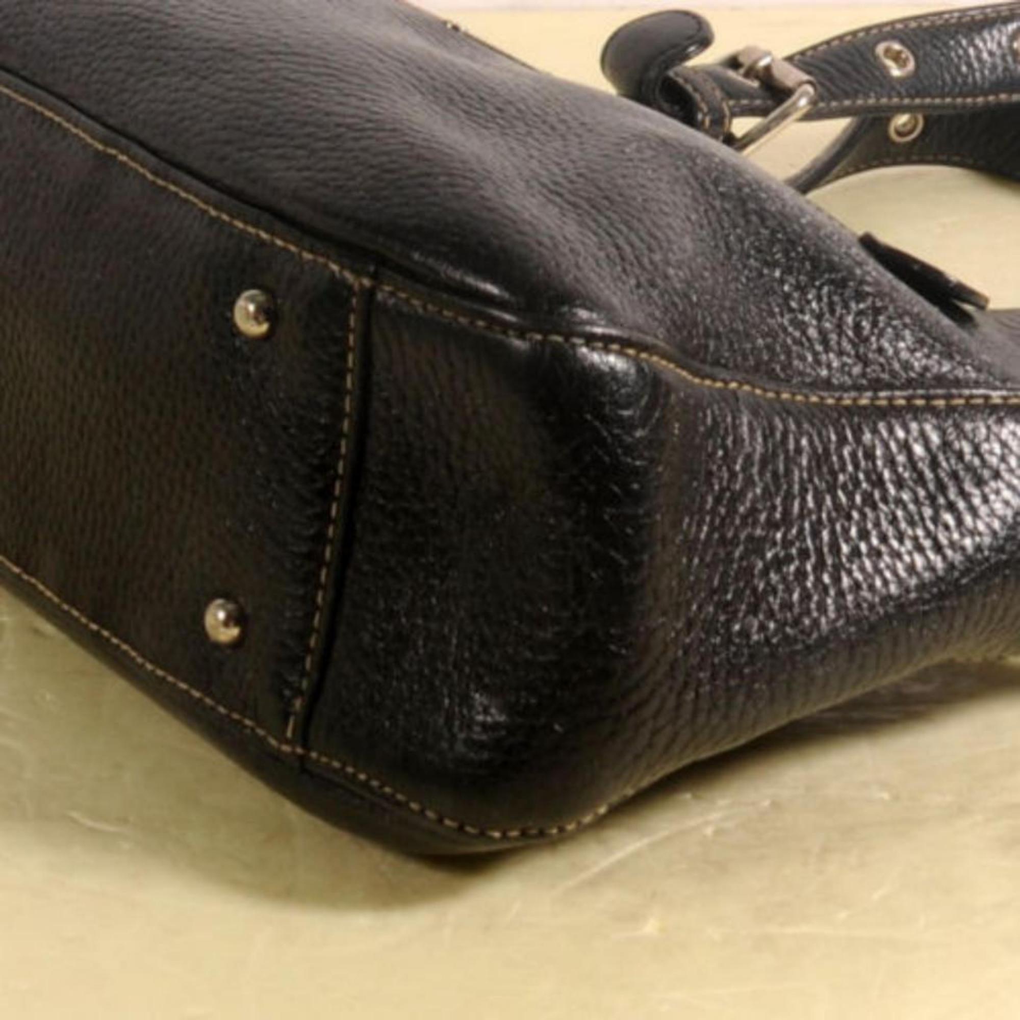 MCM 869327 Black Leather Shoulder Bag For Sale 5