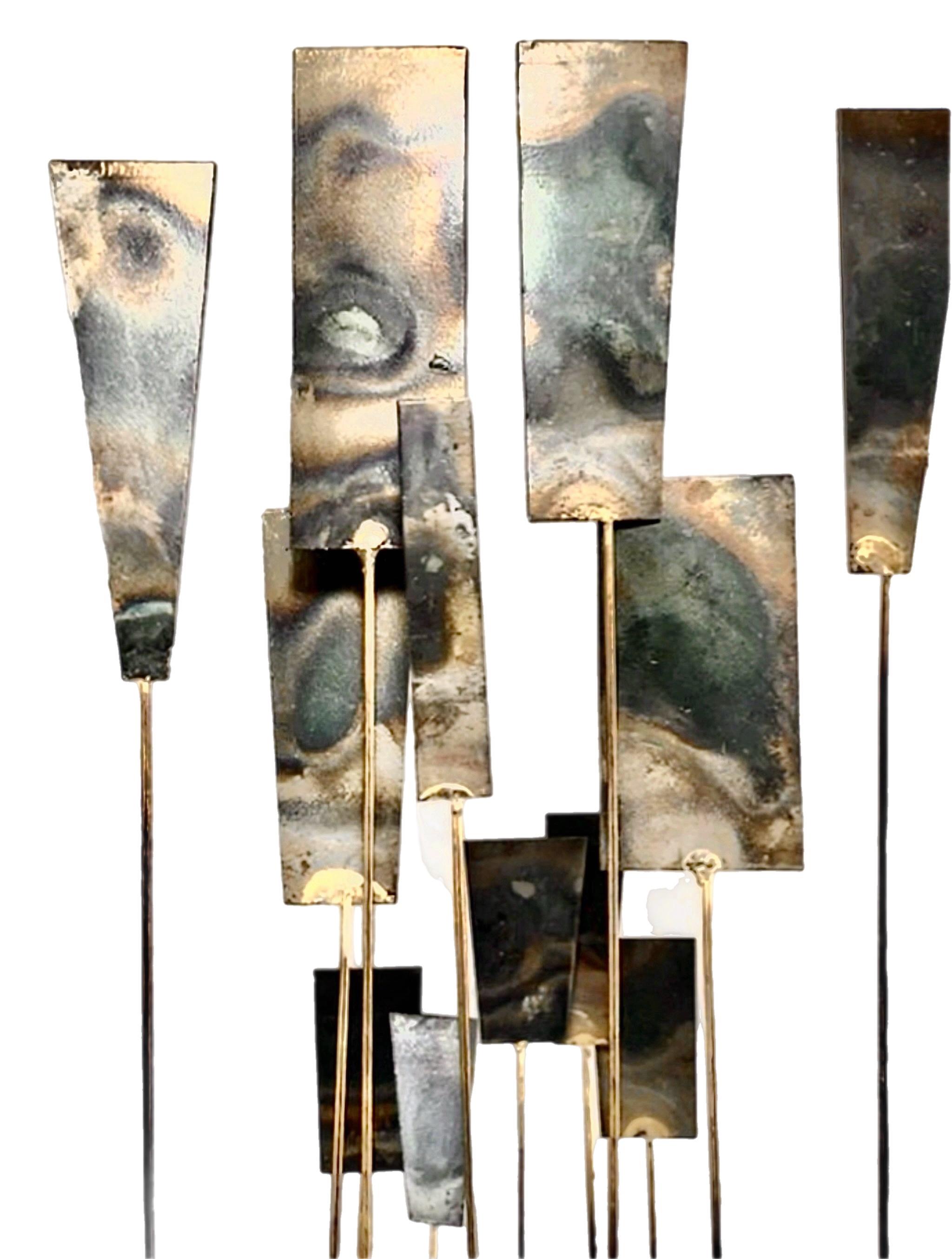 MCM Abstract Brutalist William Bowie Insp Kinetic Metal Nail Art Sculpture in vendita 2