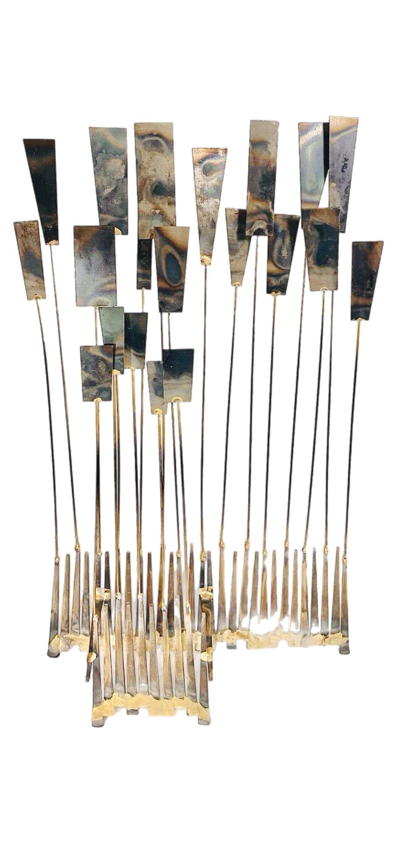 MCM Abstract Brutalist William Bowie Insp Kinetic Metal Nail Art Sculpture in vendita 3