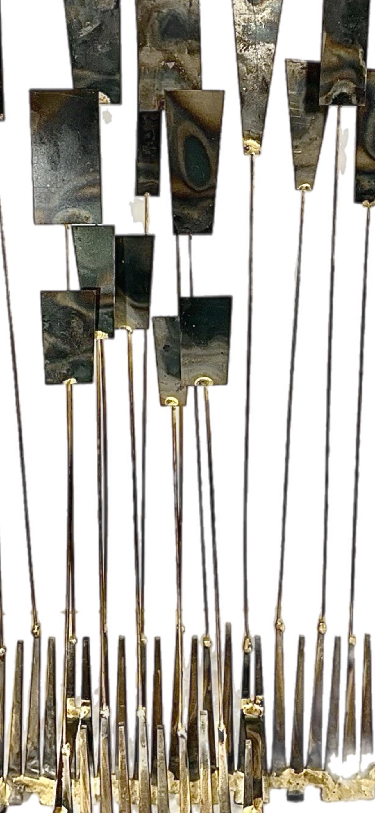 MCM Abstract Brutalist William Bowie Insp Kinetic Metal Nail Art Sculpture In condizioni buone in vendita a St.Petersburg, FL