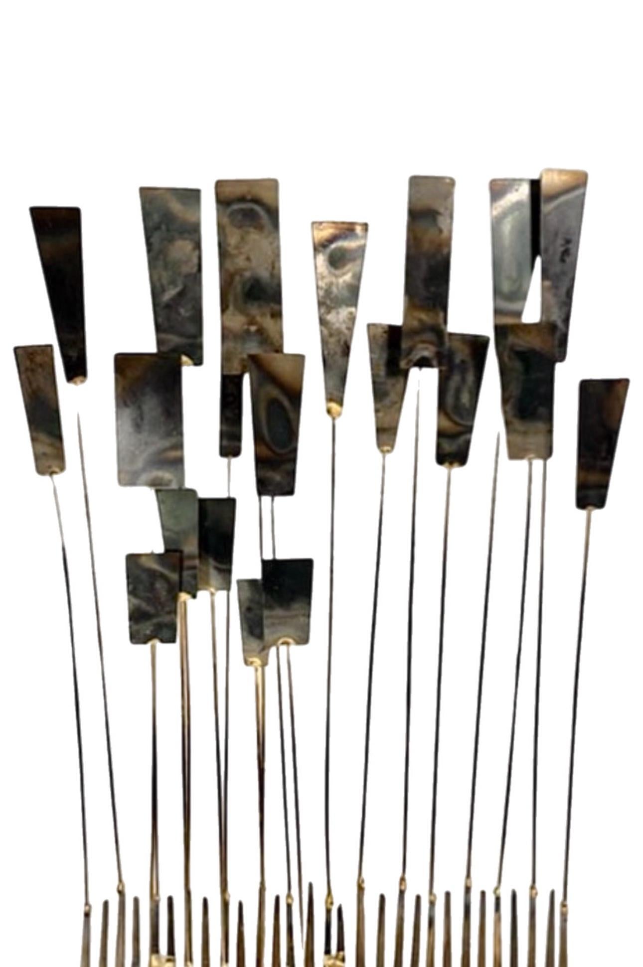 Alluminio MCM Abstract Brutalist William Bowie Insp Kinetic Metal Nail Art Sculpture in vendita