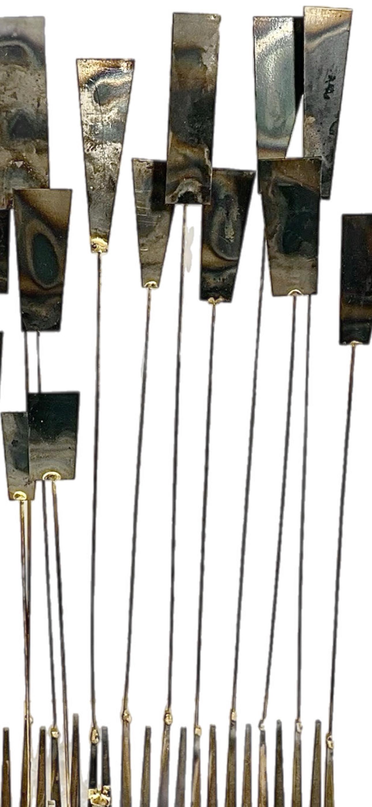 MCM Abstract Brutalist William Bowie Insp Kinetic Metal Nail Art Sculpture in vendita 1