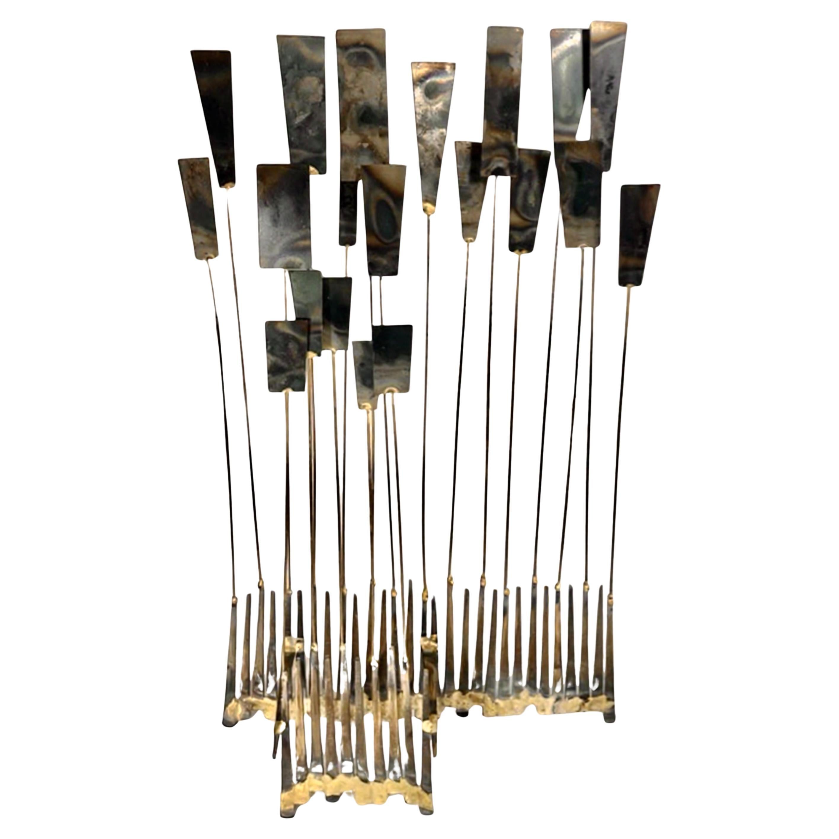 MCM Abstract Brutalist William Bowie Insp Kinetic Metal Nail Art Sculpture in vendita
