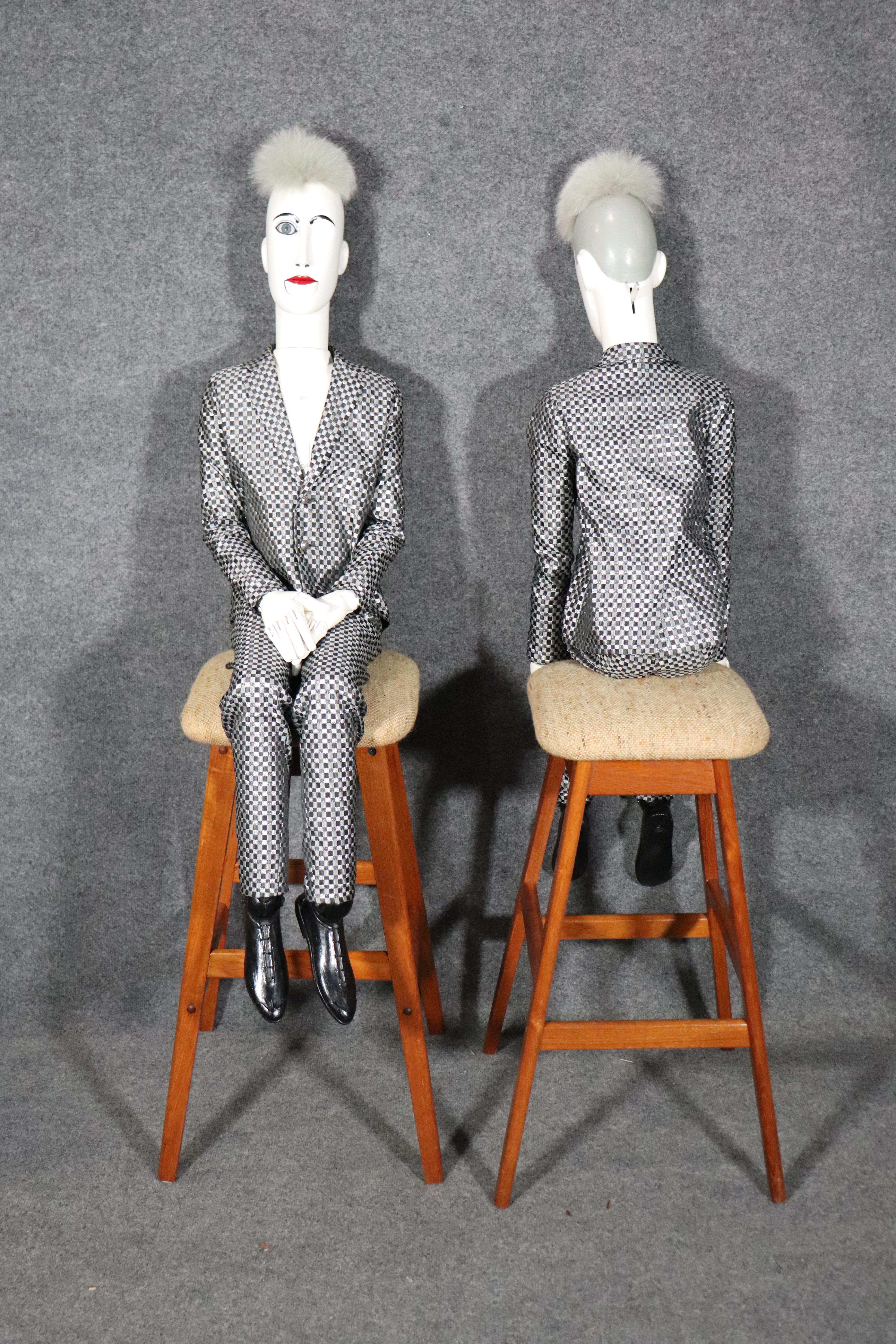Mid-Century Modern MCM Abstract Pair of Ventriloquists Titled 